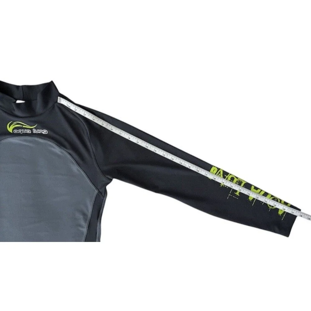 NWOT Aqua Lung UPF 50+ Long Sleeve Rash Guard - Men's Large - Gray/Black